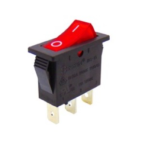 Switch Rocker Medium 3P/16A/250V with ON-OFF RK1-15B 1X1N B/R''0-'' SOKER Red Switches